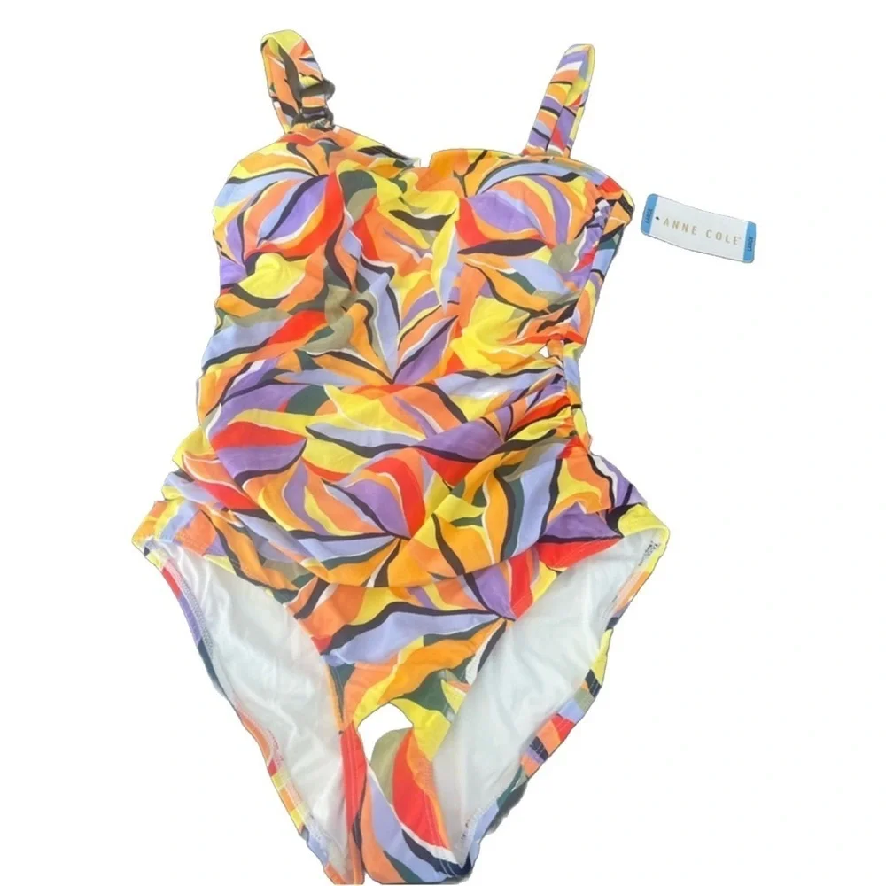 Anne Cole swimsuit NWT. Sea Grass print. Adjustable straps, fun bright print!